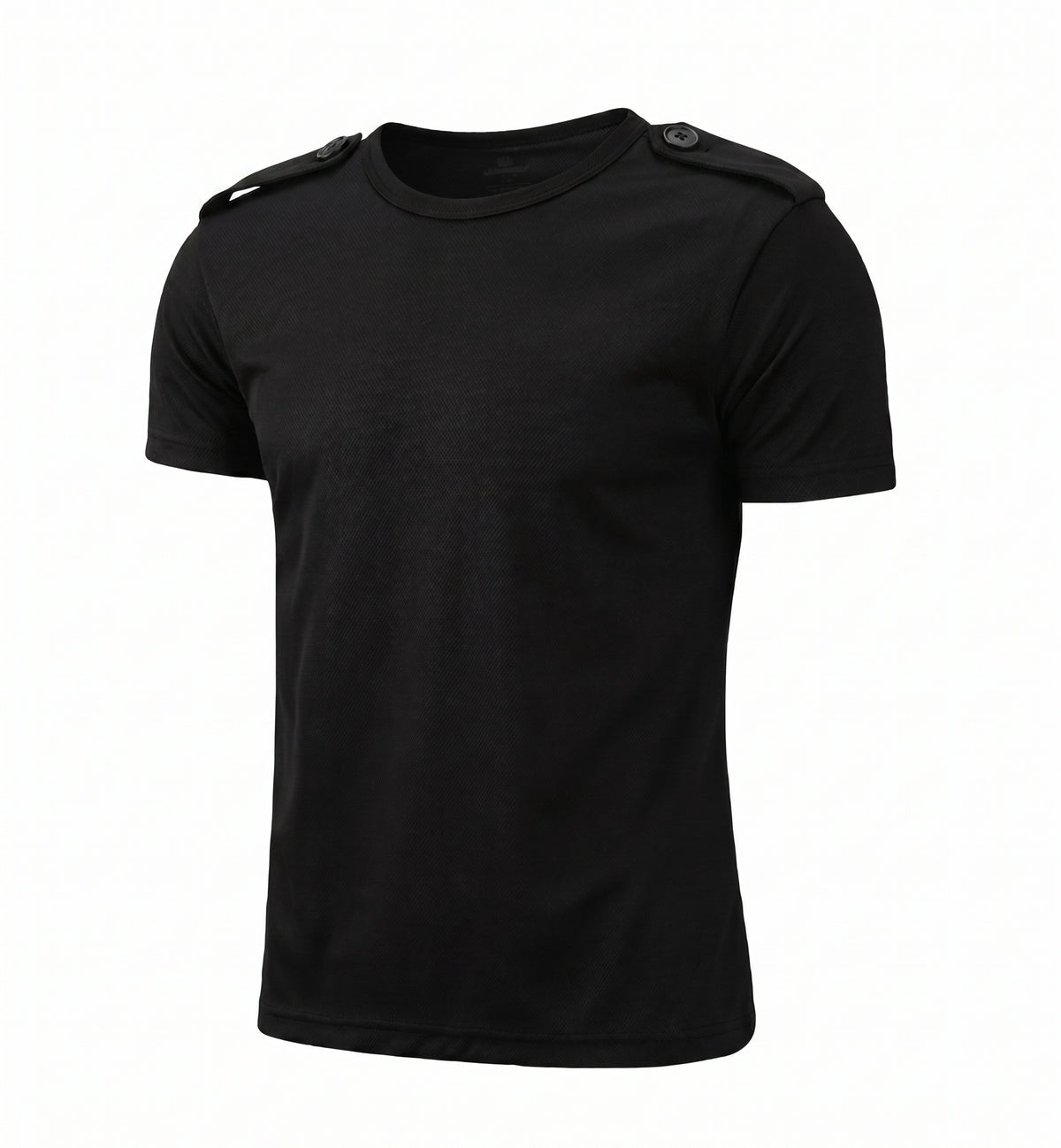 Tricou tactic negru cu epoleți